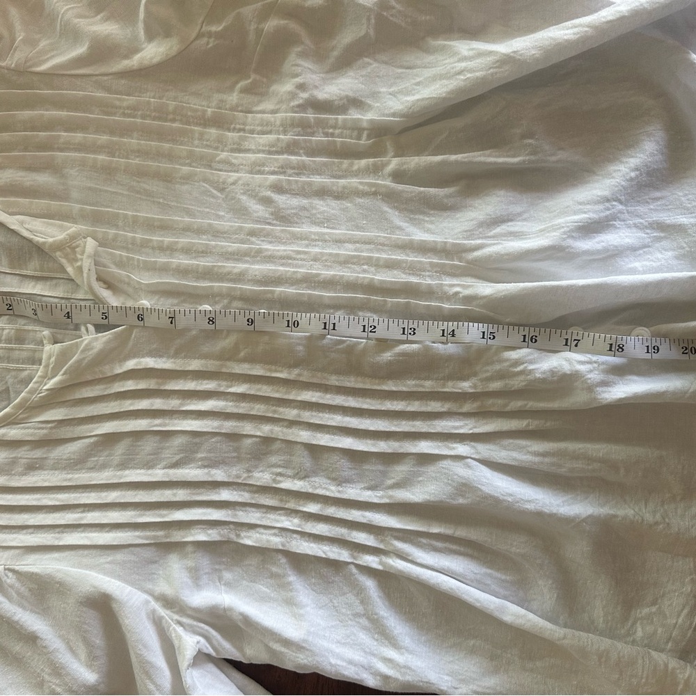 Levis Blouse Womens SXWhite Band Collar 3/4 Sleeve Prairie Peasant - Picture 4 of 6